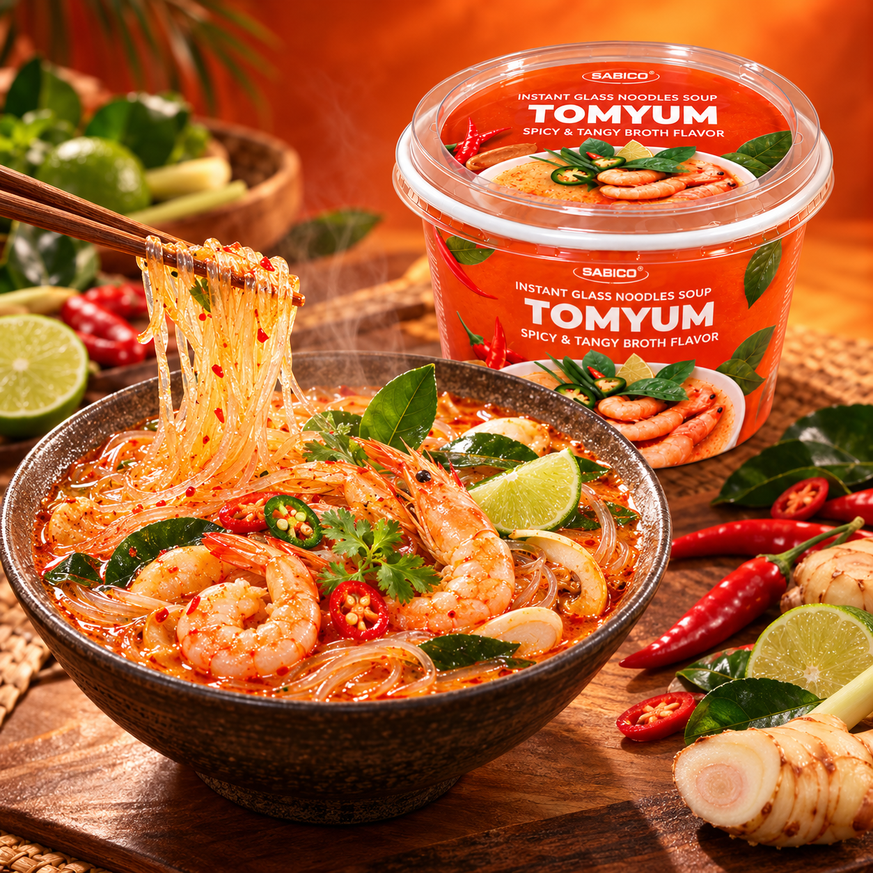 Tom Yum Glass Noodle (Pack of 9 Bowls)